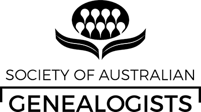 SAG-Logo-Stacked-BW Society of Genealogists logo